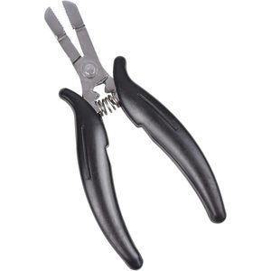 Obexa Hair Extension Pliers Black <b>Thread</b> D Shape Stainless Steel Professional Keratin <b>Tool</b> - Product Image 1
