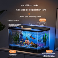 Réservoir de poissons rouges auto-circulant Petit aquarium en plastique écologique de taille moyenne pour salon extérieur Réservoir de poissons sans eau