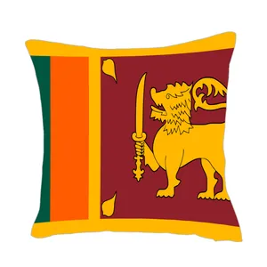 Оптовая продажа, логотип страны Шри-Ланки, флаг страны, футбольный веер, льняная ткань 45x45 см, наволочка по заводской цене