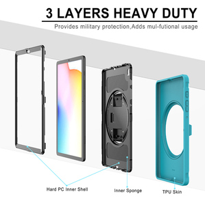 Coque de tablette pour <span class=keywords><strong>Samsung</strong></span> <span class=keywords><strong>Galaxy</strong></span> <span class=keywords><strong>Tab</strong></span> <span class=keywords><strong>S6</strong></span> Lite 10.4 <span class=keywords><strong>2022</strong></span>, bandoulière réglable, robuste, antichoc, enfants - Product Image 3
