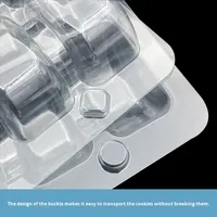 Boîtes d'emballage transparentes en plastique PET de qualité alimentaire pour macarons et gelées, avec fermeture à clip (personnalisables), 10/24/36 pièces
