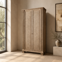 Armoire de Luxe Moderne en Bois, Design Cannelé, pour Chambres Parentales, Hôtels et Villas – Meuble de Prestige