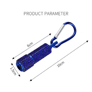Công suất cao Bling Rhinestone long lanh nhỏ Led đèn pin keychain Torch ngoài trời an toàn khẩn cấp tự vệ Keychain công cụ - Product Image 3
