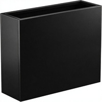 Pot Tanaman Persegi Modern Ramah Lingkungan Berlapis Bubuk untuk Penggunaan Dalam/Luar Ruangan Zona Penampungan Air Batas Penyiraman 39.5x39.5x43.5 cm