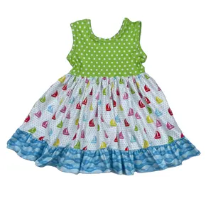 LZ2023 barca a vela estiva con vestito da neonata a pois vestito da bambina di un anno abiti da bambina 1 anno