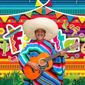 México Fiesta Antecedentes a tema messicano festa a strisce sfondo Fiesta Cinco De Mayo decorazione per feste - Product Image 5