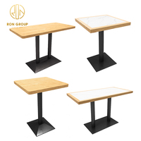 Banquettes en chêne pour fast-food banquettes canapé café carré commercial meubles de restaurant en bois table et chaise banquette ensemble