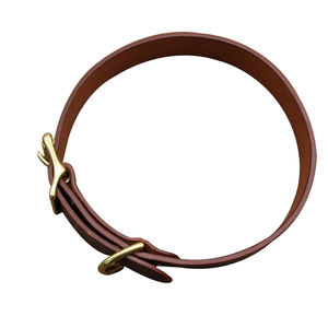 Handmade Brown Genuine Leather <b>Dog</b> <b>Collar</b> Luxury Heavy Duty Pet <b>Training</b> Accessory with Personalization by Premium Pet Suppliers - Product Image 3