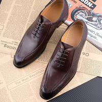 Klassische Herrenschuhe aus Echtem Leder, Handgefertigt mit Schnürung für Hochzeit, Party, Geschäft und Büro, Luxuriös