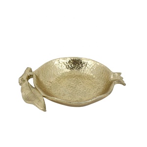 Resin Fruits Pomegranate Gold Leaf Foil Plate Storage Box Wholesales Decorative Fruit Object Accessories Home Decoration
