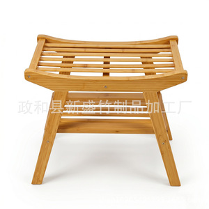 Tabouret de salle de bain en bambou Xinsheng, siège de douche en bois massif antidérapant et imperméable, banc de changement de chaussures domestique, taille personnalisable - Product Image 1