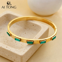 Pulseras de Acero Inoxidable con Baño de Oro PVD de 18K, Resistentes al Agua, con Circonitas Brillantes, Joyería de Moda para Mujer, Regalo para Chicas, Fiesta