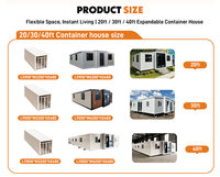 Maison conteneur préfabriquée moderne extensible 20Ft 30Ft 40Ft, Villa modulaire, Cabine de vie
