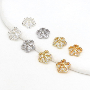 ที่ใส่ดอกไม้เซอร์คอน ชุบทองแดง 18K ทอง เงิน อุปกรณ์ทำเครื่องประดับ DIY C21 - Product Image 4