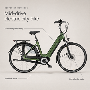 Vélo de ville robuste avec cadre en alliage d'aluminium 700C, frein à disque mécanique 7 vitesses, modèle <span class=keywords><strong>VINKA</strong></span> E20, moteur sans balais 36V 250W, assistance au pédalage - Product Image 2