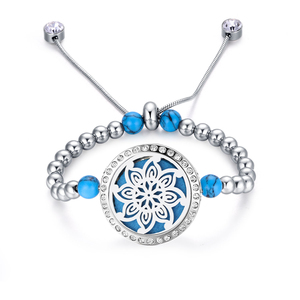 Dames Rvs 20Mm Etherische Olie <span class=keywords><strong>Diffuser</strong></span> Armband Verstelbare Geur Aroma Met Clip Medaillon Voor Gebruik Buitenshuis - Product Image 2