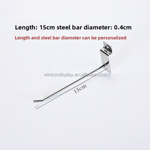 Slatwall Metal Hooks Single <b>Wire</b> Display Products Slatwall Hooks Slatwall Diameter - Product Image 6
