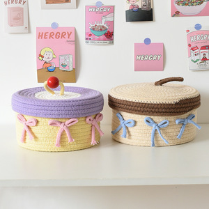 Factory Hot Sale Hand Woven Cotton Rope Baby Tote <b>Basket</b> Organizing Home Decoration - Product Image 3
