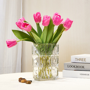 Fleurs artificielles tulipe sensation hydratante maison mariage décoration fleurs artificielles photographie fleurs en plastique - Product Image 2