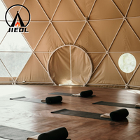 Tente dôme géodésique transparente Jieol 6M en PVC, toutes saisons, avec structure en acier haute résistance, deux chambres, 28 m², durée de vie 15-20 ans, idéale pour les mariages