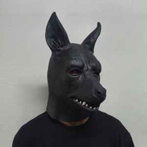 <span class=keywords><strong>Masque</strong></span> de chien <span class=keywords><strong>noir</strong></span> réaliste, dents pointues, oreilles pointues, <span class=keywords><strong>nez</strong></span> large, bec profond, yeux profonds, fabriqué en latex de haute qualité, <span class=keywords><strong>masque</strong></span> intégral pour Halloween - Product Image 5