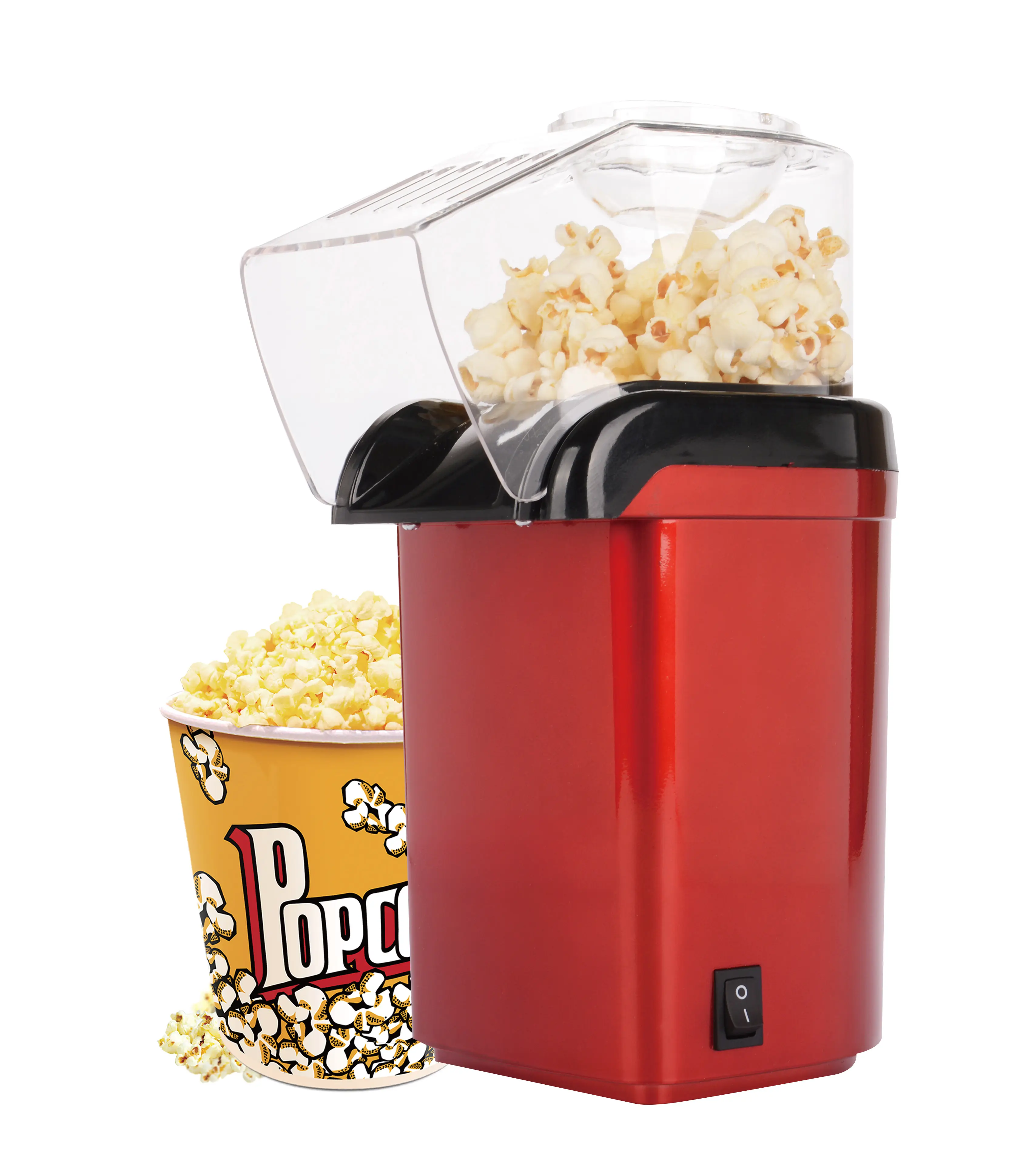 Healthy Hot Air Popcorn Popper Machine Includes Measuring Cup and Removable Lid