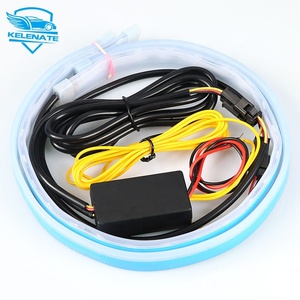 Car Lights Exterior 2Pcs 60CM LED DRL Slim Amber Sequential Flexible Turn Signal Strip For Headlight | UK Drl Led Lights - Foto 14