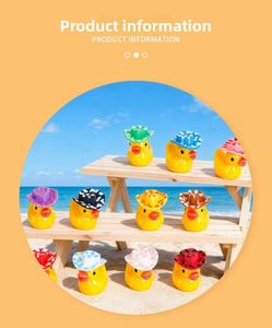 Sombrerito de plástico tridimensional de color sólido con forma de patito, material para accesorios de joyería DIY, pequeños adornos de pato, venta al por mayor - Product Image 6
