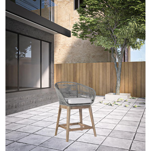 HMS 38เก้าอี้ไม้พื้นหลังเตี้ยสีเทาอ่อนมีที่วางเท้าสบาย - Product Image 5