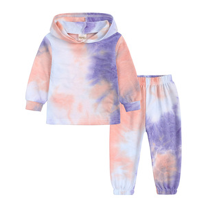Conjunto de Ropa Infantil Tie Dye para Niños, Sudadera con Capucha y Pantalones, Conjunto de Ropa Moderna para Niñas, Traje Deportivo para Niños Personalizado - Product Image 3