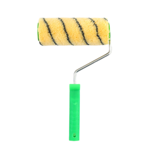 Brocha <span class=keywords><strong>de</strong></span> pintura profesional <span class=keywords><strong>de</strong></span> grado industrial al por mayor con cerdas <span class=keywords><strong>de</strong></span> espuma, rayas azules/amarillas, mango naranja, OEM disponible, China - Product Image 1