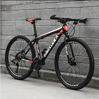 VTT tout-suspendu en acier, sport, gravier, VTT, 21 vitesses, frein à disque, pédale ordinaire, jantes en alliage d'aluminium, capacité de charge de 120 kg