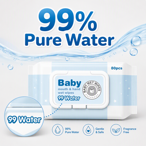 Toallitas Húmedas para Bebés <span class=keywords><strong>de</strong></span> Marca Privada, 80 Unidades, 99% Agua Pura, Diseño <span class=keywords><strong>de</strong></span> Mascota, Sin Fragancia, Suaves y Delicadas - Product Image 2