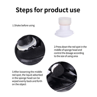 Cirage liquide noir pour chaussures, flacon de 100 ml avec éponge applicatrice