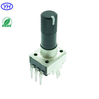 YH Brands usine 9mm 1k 10k 50k 100k ohm 3 broches arbre en plastique montage vertical pcb potentiomètre rotatif linéaire avec point blanc