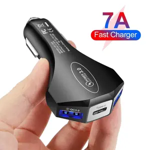 7A Multifunktion mit leichtem 48-W-Schnellladen Zwei USB-Anschlüsse und Typ-C-Handy-Autotelefon-Ladegerät adapter