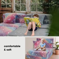 Matelas de sol futon pliable personnalisé arc-en-ciel à trois volets pour enfants mignon canapé-lit en mousse de PU souple pour tout-petits canapés pour bébés et enfants