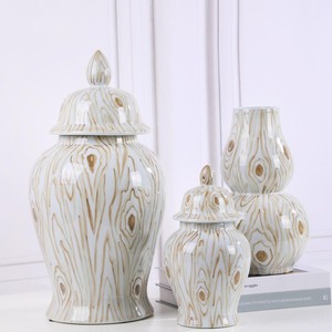 Jarrón de Jengibre de Alta Calidad para Decoración del Hogar, Jarrón de Cerámica Blanco Nórdico para Hotel, Jarrón de Porcelana para Flores, Decoración de Escritorio Interior - Product Image 3