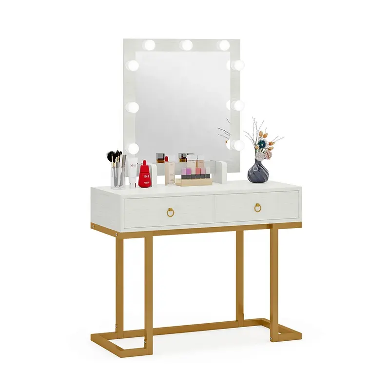 Hochwertige nordische Holz benutzer definierte Schlafzimmer möbel Vanity Sets Mädchen Schmink tisch Make-up Tische