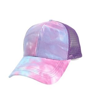 Trucker Cap <b>Tie</b> Dye Mesh Baseball Hat Unisex Breathable Summer Casual Outdoor Sun Protection Hat With <b>Back</b> Opening - Product Image 5