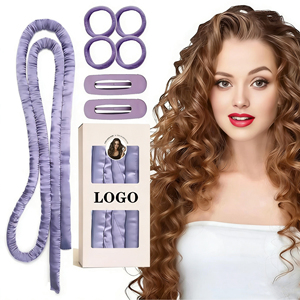 Custom Logo Extended Thin Heatless <strong>Hair</strong> <strong>Curler</strong> Set Satin Heatless Curls Overnight Curling Rod Headband <strong>No</strong> <strong>Heat</strong> <strong>Curler</strong> to Sleep - Product Image 1