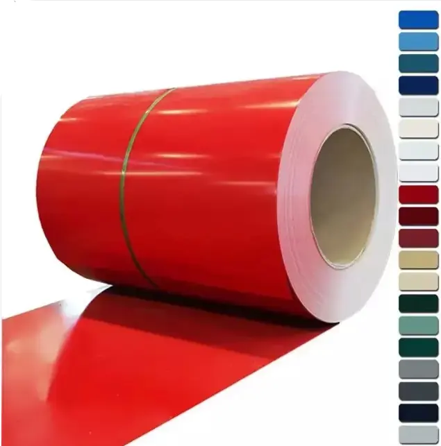 ขดลวดเหล็กมุงหลังคา0.3 0.6 0.45มม. 3D Z30-Z275 ppgi กระดานสีขาวสีฟ้าสีแดงสีเขียว PVDF PE GI เคลือบสี prepainted สังกะสี ppgl