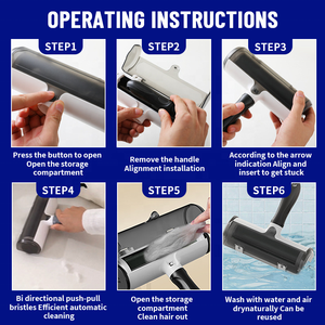 فرشاة دوارة للحيوانات الأليفة ناعمة ذاتية التنظيف قابلة للفصل من أجل إزالة شعر القطط والكلاب مصنوعة من البلاستيك المتين - Product Image 5