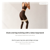 Bandes de résistance en latex personnalisées avec logo, mini-bandes de résistance, lot de 5, 5 niveaux, yoga, hanches, fessiers, fitness, entraînement à domicile, exercices