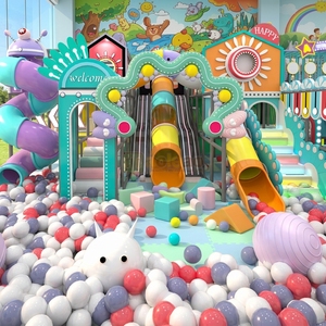 Commercial Equipment Kids Soft Play Zone Climbing Custom <b>Slide</b> Set Simulated Town Ball <b>Pool</b> Indoor High-Capacity Role-Play Shops - Product Image 2