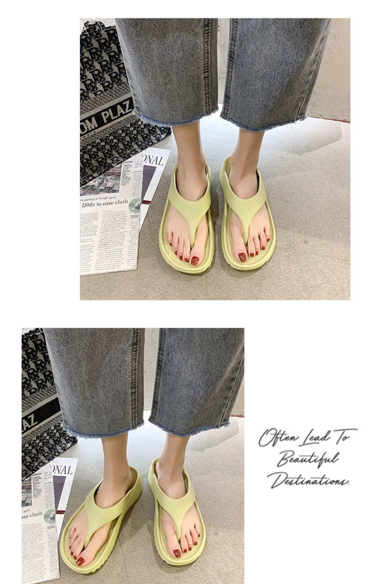 Summer Platform Flip-flops Slippers Woman Non Slip Beach Flipflops Outdoor Slides