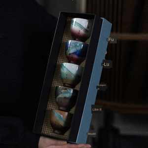 Wu <span class=keywords><strong>fu</strong></span> <span class=keywords><strong>lin</strong></span> hombres 5 taza de estilo chino kung <span class=keywords><strong>fu</strong></span> té horno porcelana degustación de té taza - Product Image 3