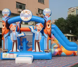 Commercial cartoon bounce house cartoon bouncer slide inflatable castle for kids party