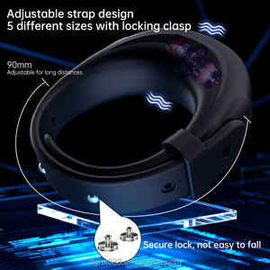 Verstellbarer Silikon-Vibrationsring mit Knopf für Männer zur Verzögerung der Masturbation, Erwachsenen-Sexspielzeug, Schwarz, 50dB - Product Image 6