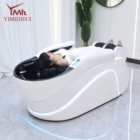 Multifunktionale Salon-Haarwaschliege mit Massagefunktion, Vollständige Glasfaserkonstruktion, Optionale Therapiefunktionen für Friseursalons